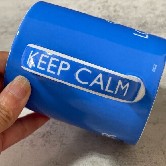 Keep Calm and Eat Lobster Old Orchard Beach Maine Blue Ceramic Mug by Cape Shore - Picture 4 of 6